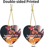 Custom Christmas Ornament Personalized Photo Ornaments for Christmas Tree 2025 Customized Picture Text Personalized Christmas Home Decoration Hanging Xmas Decor for Couples Family Wedding