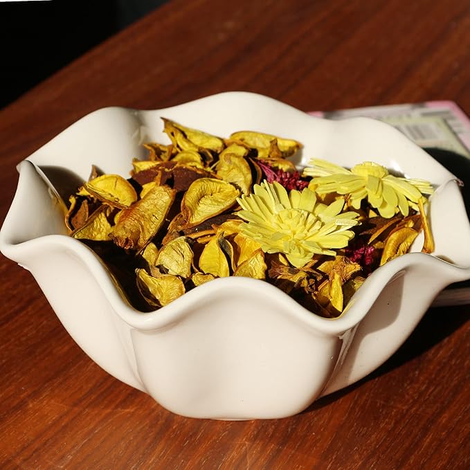 Spring Potpourri Bags,Lemon Scented Potpourri Bowl Filler,Yellow Decorative Dried Flowers, Home Fragrance Sachet of Petal, Bathroom Vase Decor -Mini