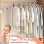 Clear Garment Bags for Hanging Clothes Travel (Set of 12) Suit Bags for Closet Storage Clothes Storage Bags Closet Cover for Open Closet with Zipper for Coats, Jackets, Shirts