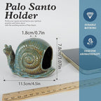 Blue Ceramic Snail Palo Santo Holder – Elegant Chiminea for Sage, Incense Cones, and Candles – Ideal for Meditation, Yoga, Altar & Home Decor – Easy to Clean for an Enhanced Zen Experience