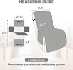 Reclining Sectional Couch Covers 100% Waterproof L Shape Recliner Couch Covers for Sofa Pets Washable Anti Slip 1 Additional Couch Cover for Reclining Couch (Additional Seat, Wine Red)