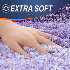 OLANLY Bathroom Rug Set 2 Piece, Soft Absorbent Microfiber Bath Rug Set, Non-Slip, Machine Wash Dry, Plush Shaggy Bath Mats for Bathroom (30"x20"+24"x16", Violet)