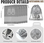 SATINIOR 12 Pcs 40 Garment Bags for Travel Shoe Bags for Packing, Men Suit Cover for T-shirts, Coats, Jackets, Uniforms, Clothes, Shoes, Sneakers(Grey)