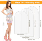15 Pack Garment Bag with Zipper, Plastic Garment Bags for Hanging Clothes Dresses Clear Suit Cover Bags for Closet Storage Short Coats, Jackets, Shirts 24" x 40"/47"/55"