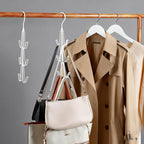 TOPIA HANGER Purse Hanger Organizer for Closet, 2-Pack Handbag Organizer Hanger, 360°Swivel Metal Purse Hooks, Bag Rack, Belt Organizer, Tie Rack, Scarf Hanger, Bag Storage Organizer, Ivory White