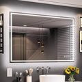 48x36 Inch LED Bathroom Mirror with Frontlit & Backlit（Independent Control）, Lighted Mirror for Bathroom Wall with 3-Color Dimmable & Anti-Fog, Vanity Mirror with Lights