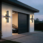 23Inch Large Modern Minimalist Outdoor Wall Light, IP65 Waterproof, 3000K Warm White, 2x15W Integrated LED, Textured Black Finish for Garden, Garage, Patio & Indoor Use