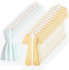 Sintuff 80 Pcs 24'' x 40'' Clear Garment Bags Bulk Clear Hanging Clothes Cover with Full Zipper Hanging Travel Garment Cover Bags for Clothes Storage