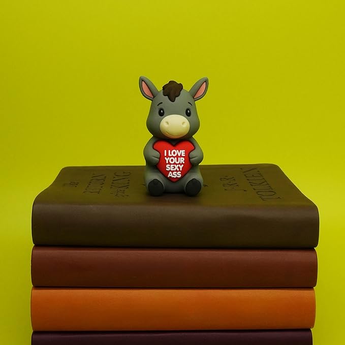 Sweethearts Figurine – Miniature Home Accent, Small Tabletop Ornament for Shelf, Desk, or Living Room Décor – Donkey
