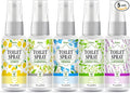 Toilet Spray, Bathroom Odor Eliminator, Each 1 Fl Oz Travel Size, Air Freshener Spray for Bathroom Deodorizer, 5 Pack Travel Essentials - Lemon, Gardenia, Freesia, Green Tea, Lavender