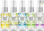 Toilet Spray, Bathroom Odor Eliminator, Each 1 Fl Oz Travel Size, Air Freshener Spray for Bathroom Deodorizer, 5 Pack Travel Essentials - Lemon, Gardenia, Freesia, Green Tea, Lavender