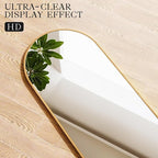 MISSDAY 64"x21" Arched Full Length Mirror, Full Body Mirror with Stand, Floor Mirror Long Free Standing, Leaning or Hanging, Aluminum Thin Frame Wall-Mounted Mirrors Wall Mirrors for Bedroom, Gold