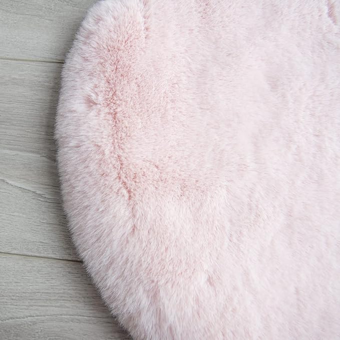 Pink Fuzzy Faux Washable Fluffy Fur Area Rugs for Living Room Cute Small Furry Rugs for Bedroom Kids Rug 2x3 Rug Girls Nursery Rug Rectange Rugs