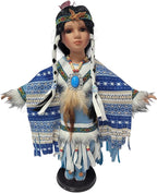 KINNEX COLLECTIONS SINCE 1997 16" Collectible Native American Indian Porcelain Doll (AQUENE) D16671