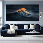 ZENPEE Black Hallway Decor and Gold Canvas Wall Art, Large Abstract Modern Wall Decor Posters for Bedroom or Living Room, 29" x 58