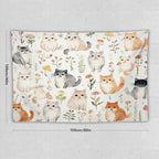 VUMIVI Cute Cat Tapestry Cartoon Pets Flowers Mushrooms Butterflies Watercolor Illustrations Tapestry Wall Hanging for Living Room Bedroom Dorm Classroom Aesthetic Decor W60xL40in