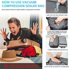 Vacuum Seal Travel Backpack, Expandable Vacpack Backpack with Vaccum Compression System, Water Ressistant 17.3 Inch Laptop Backpack with USB Charging Port-Vacuum Pump Included