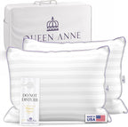 Queen Anne Hotel Collection Pillows – Luxury Down Alternative Bed Pillows (2-Pack, Standard Medium) – Ultimate Comfort, Hypoallergenic, Made in The USA