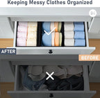 DIMJ Drawer Organizer - Small Clothes Organizer Set of 3, Drawer Dividers for Baby Clothes, Underwear, Socks, Bra, Belt, Tie - Black