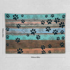 VUMIVI Dog Paw Print Tapestry Rustic Farmhouse Vintage Wood Paneling Home Decor Tapestry Wall Hanging for Living Room Bedroom Dorm Classroom Aesthetic Decor W60xL40in