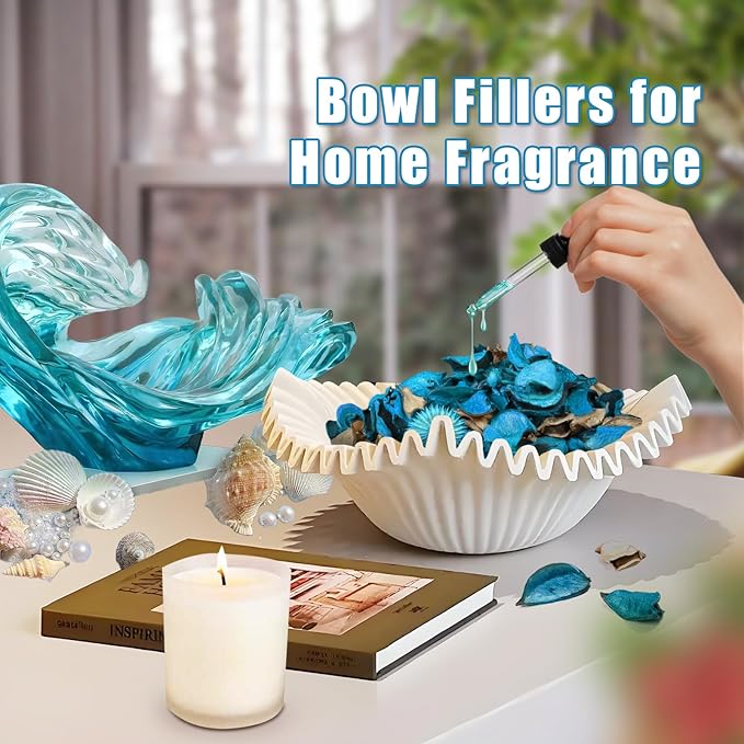 SCENTORINI Potpourri Bags, Potpourri Bowl Filler, Blue Vase Filler, 10.44 oz Ocean Scented Bowl Fillers for Home Decor, Coastal Bathroom Beach Decor