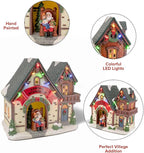 Santa's Workshop Porcelain Christmas Village with LED Lights