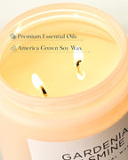 M&SENSE Gardenia Jasmine Scented Candle, 110 Hours Slow Burning Clean Non Toxic 19.4oz 2 Wicks Aromatherapy Candle for Housewarming Gifts, Long Lasting Fragrance for Bath & Office