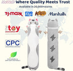 Mewaii Long Cat Plush 5 Sizes, 120% Extra Filling Giant Plushness Kids Body Pillow, Kawaii Cute Grey Cat Stuffed Animals Plushies, Big Long Body Pillow Cat Plush Gift for Girls 36”