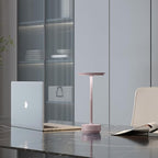 Rechargeable Cordless Table Lamps, 5000mAh Portable LED Table Light, 3 Color Stepless Dimming Battery Powered Metal Table Lamp for Outdoor Patio/Bedroom/Restaurant.(Light Pink)