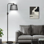 Nintiue [Upgraded] Dimmable Floor Lamp, 1000 Lumens LED Edison Bulb Included, Black Shade, Modern Arc Standing Tall Floor Lamp for Living Room Bedroom Office Dining Room