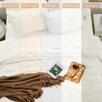 Sasttie Twin Comforter Set, 5-Piece Bed in a Bag, Pintuck Bedding Sets for All Season, Includes Comforter, Flat Sheet, Fitted Sheet, Pillowcase and Pillowsham, Ivory