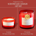 2-Pack Set Apple Cinnamon Scented Candles,Apple Pie & Kitchen Spices Natural Soy Jar Candles for Home,Highly Scented Aromatherapy Candles for Fall Holiday, Apple Cider Candle Ideal Gift for Women,Men