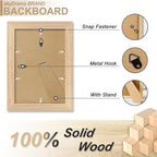 Natural Solid Wood 6x8 Picture Frame, Display 6 x 8 Inch Picture Poster Photo, Vertical & Horizontal Wall Hanging - 2 Pack/Natural/6"x8"