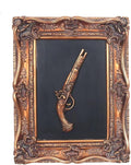 S-MANTIS Vintage Wall Sculpture,Antique Pediment,Hallway Wall Art,Hand Painted Wall Decoration With Embossed Intricate Decorative Gun Design,Oblong Aesthetic Room Décor, Gallery, Unique Gift(Antique