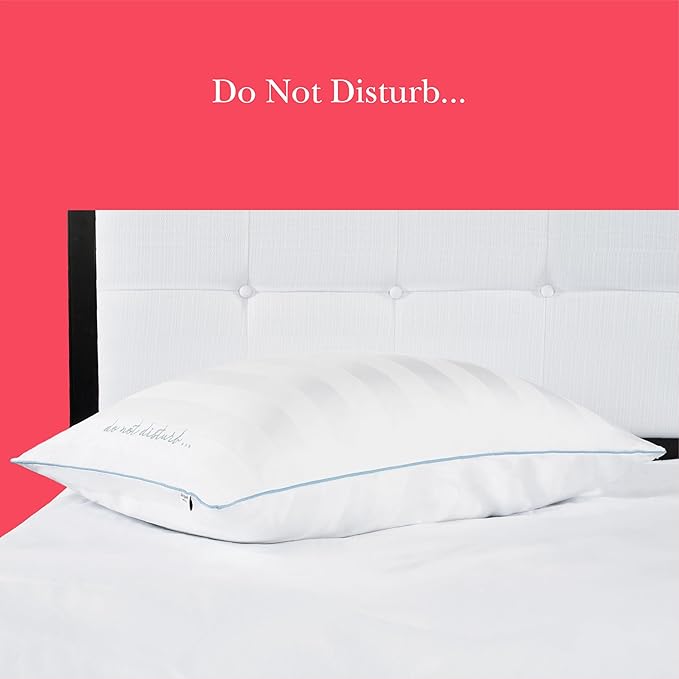 Kate Spade New York Ultra Cooling Pillow 20" x 36", 300 Thread Count Pillow with Moisture Wicking Technology, Ideal for All Sleep Positions, King, White