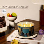 HomeLights High Summer Night Scented Candles | 18oz Soy Candles Industrial Chic 4-Wick Large Candle Jars | Ideal Candle Gifts for Events, Home Decor Stress, Relief & Relaxation