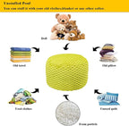 Asuprui Fur Ottoman Stool Unstuffed Footstool Cover Floor Pouf Foot Rest 20x20x12 Inches Round Poof Seat Floor Bean Bag Chair Foldable Floor Chair Storage for Living Room Bedroom Green Pouf Cover