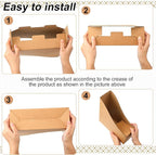Thenshop 24 Pcs Cardboard Magazine File Holders Magazine Book Bin Box with Label Sticker Paper Organizer Storage Folder for Desk Shelves School Classroom Office Supplies(Classic,Brown)