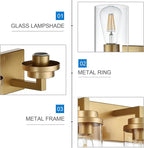MELUCEE 6-Light Vanity Lights for Bathroom 45.3 Inches Length, Modern Bathroom Light Fixtures Wall Mount with Clear Glass Shade for Vanity Table/Over Sink/Kitchen, E26 Base