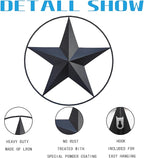 JoyEvy 24.5" Black Large Barn Star Wall Decor-Americana Exterior House Decor-Metal Star for Outside Texas Stars Art Rustic Vintage Western Country Home Farmhouse Wall Decoration