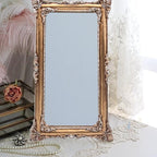 Vintage Mirror 8x14 Inch, Antique Ornate Decorative Mirror for Desk & Wall, Small Vanity Mirror for Makeup Wall Decor, Bronze