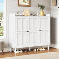 ONBRILL Shoe Cabinet with 3 Doors and Adjustable Shelves, 30 Pairs Shoe Storage Cabinet, 40 Inch Tall Farmhouse Shoe Rack Shoe Organizer Cabinet for Entryway Living Room Closet, White