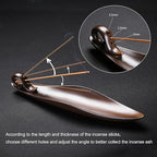 9" Length Incense Stick Holder with 3 Holes, Ceramic Incense Ash Cather for Counters, Meditation Room, Yoga, Home, Office (Brown)