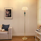 Floor Standing Tall Lamp Imitated Silk White Shade Floor Lamp with Plug Switch Button for Living Room Bedroom Home Office