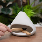 Palo Santo Burner- Mini Zongzi ceramics chiminea for sage/sticks/sone, ceramics Incense Holder with ash catcher, aromatic meditation gifts for women anxiety relief, ceramic copalera home decor