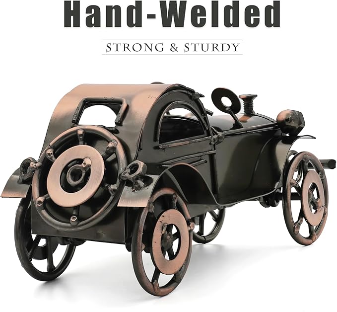 Classic Car Gifts for Men - Unique Cool Birthday Gift Ideas - Vintage Car Decor for Room, Home, Office, Man Cave, Garage - Antique Scrap Metal Model Car Ornaments (M-2)