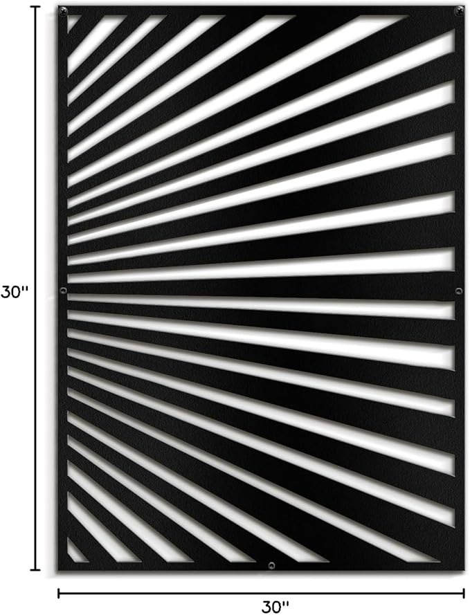 SIGNLEADER Metal Wall Art Decor Black Stripe Pattern Minimalist Modern Abstract Wall Sculpture Hangings Home Decoration for Living Room, Bedroom, Bathroom, Kitchen, Outdoor - 30" Black