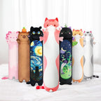 Mewaii Long Cat Plush 5 Sizes, 120% Extra Filling Giant Plushness Kids Body Pillow, Kawaii Cute Pink Cat Stuffed Animals Plushies, Big Long Body Pillow Cat Plush Gift for Girls 53”