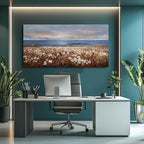 GAIDUOMAI Coastal Wall Art Wildflower Mountain Canvas Picture for Living Room Office Contemporary Art 24"x48" Neutral Wall Hanging Decor for Home
