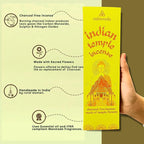 Spiritual Indian Temple Incense Sticks - 80 Charcoal Free Incense Sticks, Made from Upcycled Flowers | Inspired by Siddhivinayak Temple (Mumbai) | Spiritual Incense to add Calmness